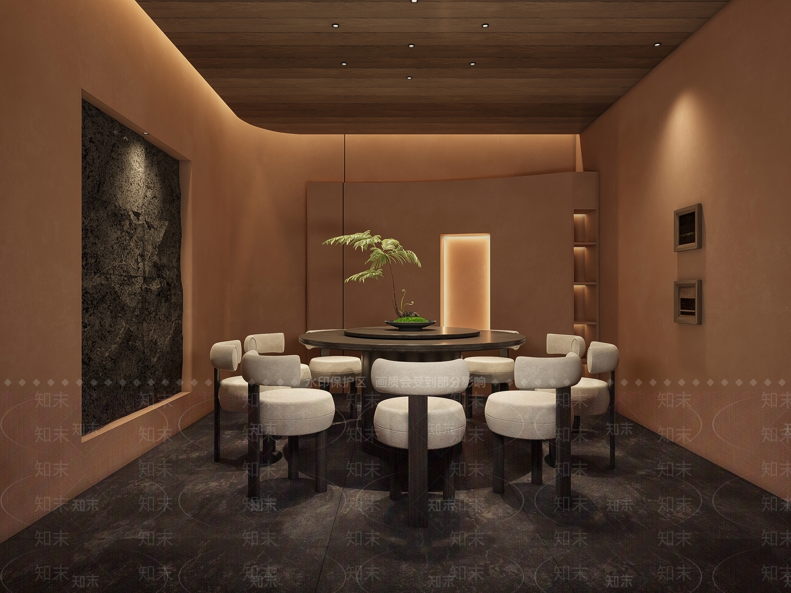 侘寂火锅店包间3D模型下载【ID:1123197246】