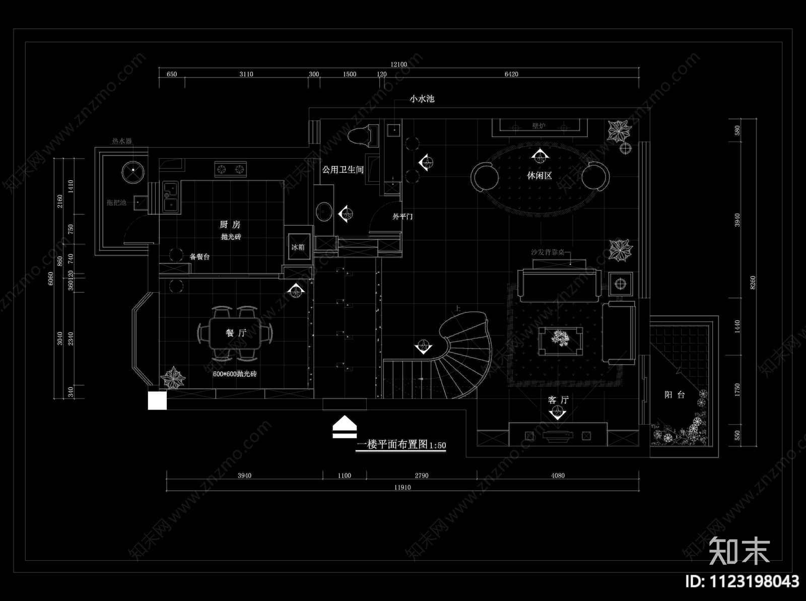 别墅装修全套装修施工图cad施工图下载【ID:1123198043】