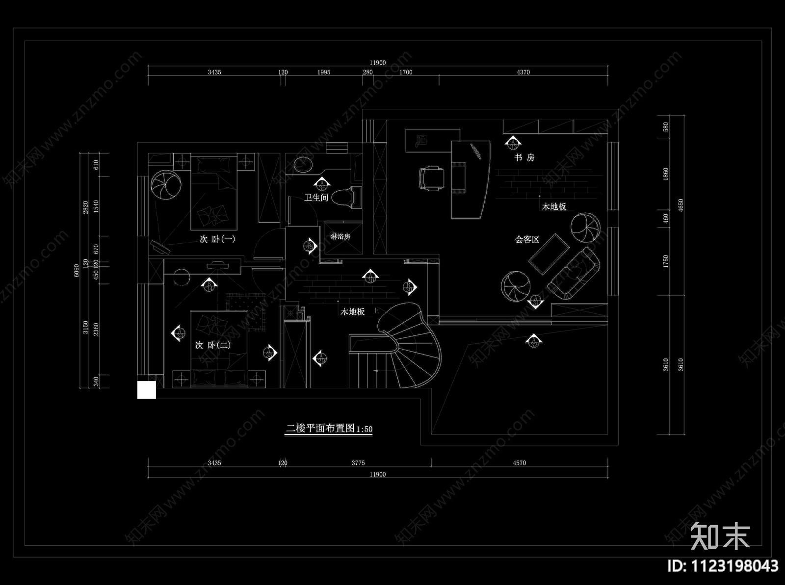 别墅装修全套装修施工图cad施工图下载【ID:1123198043】