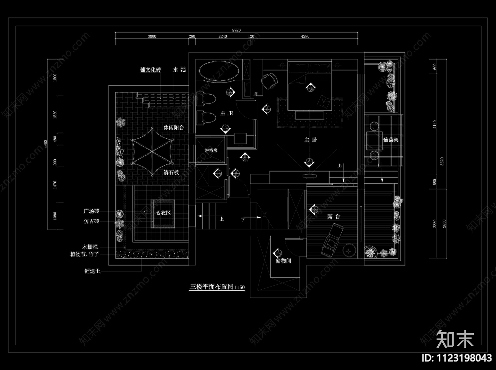 别墅装修全套装修施工图cad施工图下载【ID:1123198043】