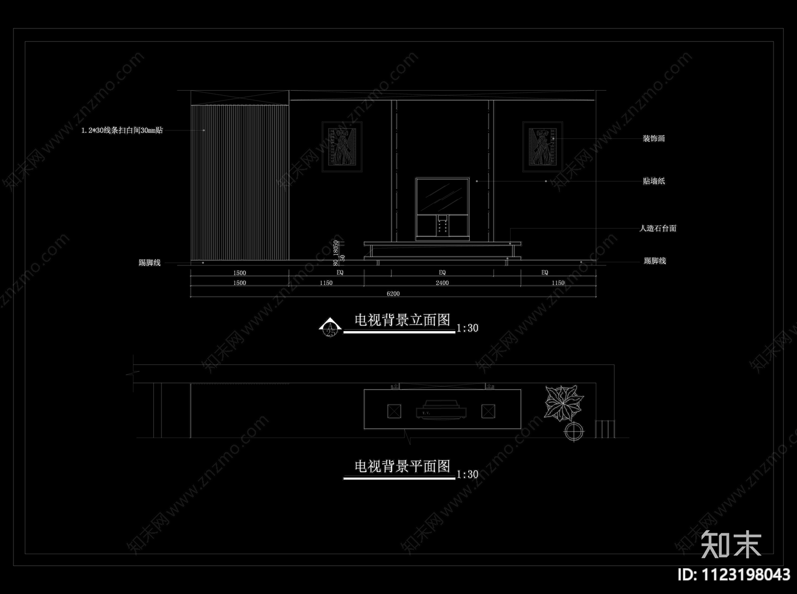 别墅装修全套装修施工图cad施工图下载【ID:1123198043】