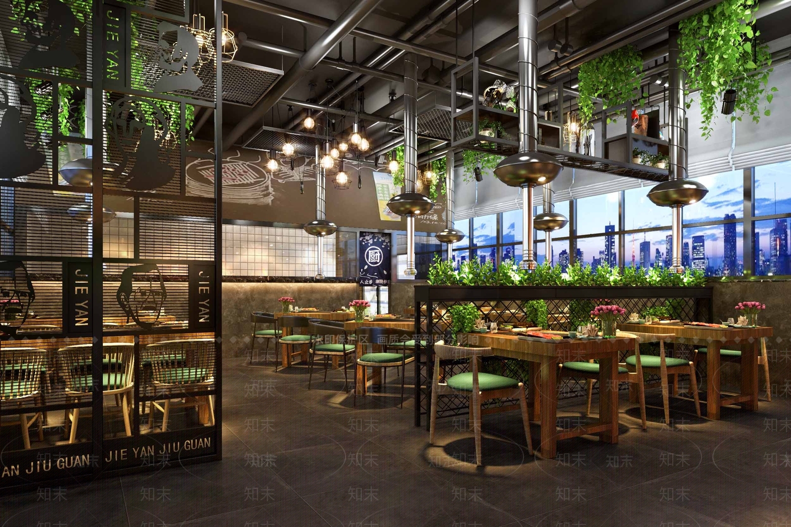 工业风烤肉店SU模型下载【ID:1123199295】