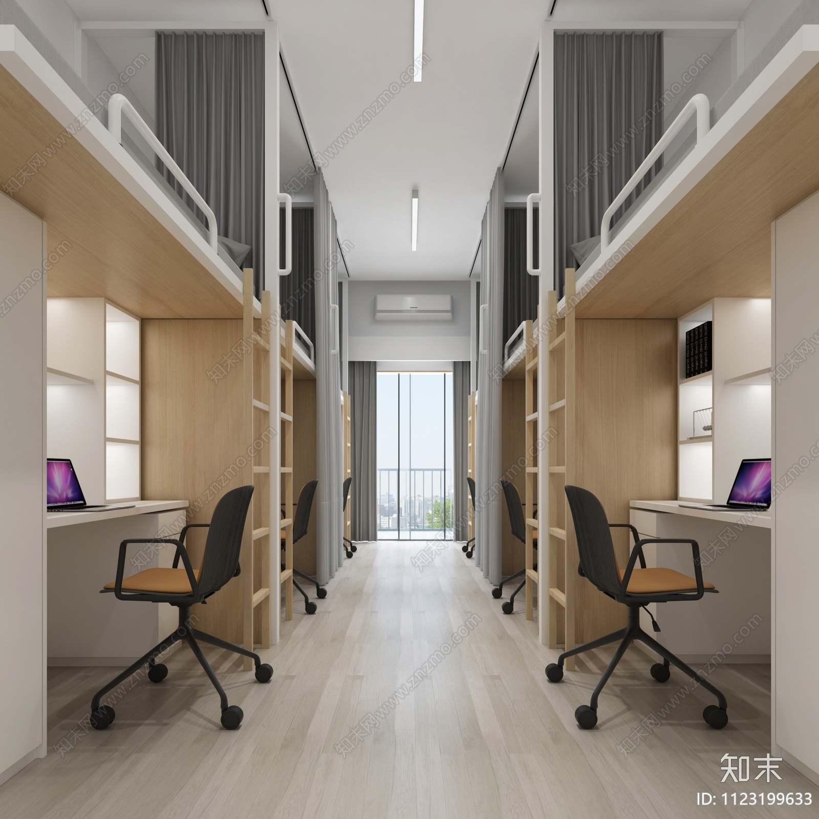 现代宿舍3D模型下载【ID:1123199633】_知末3d模型网