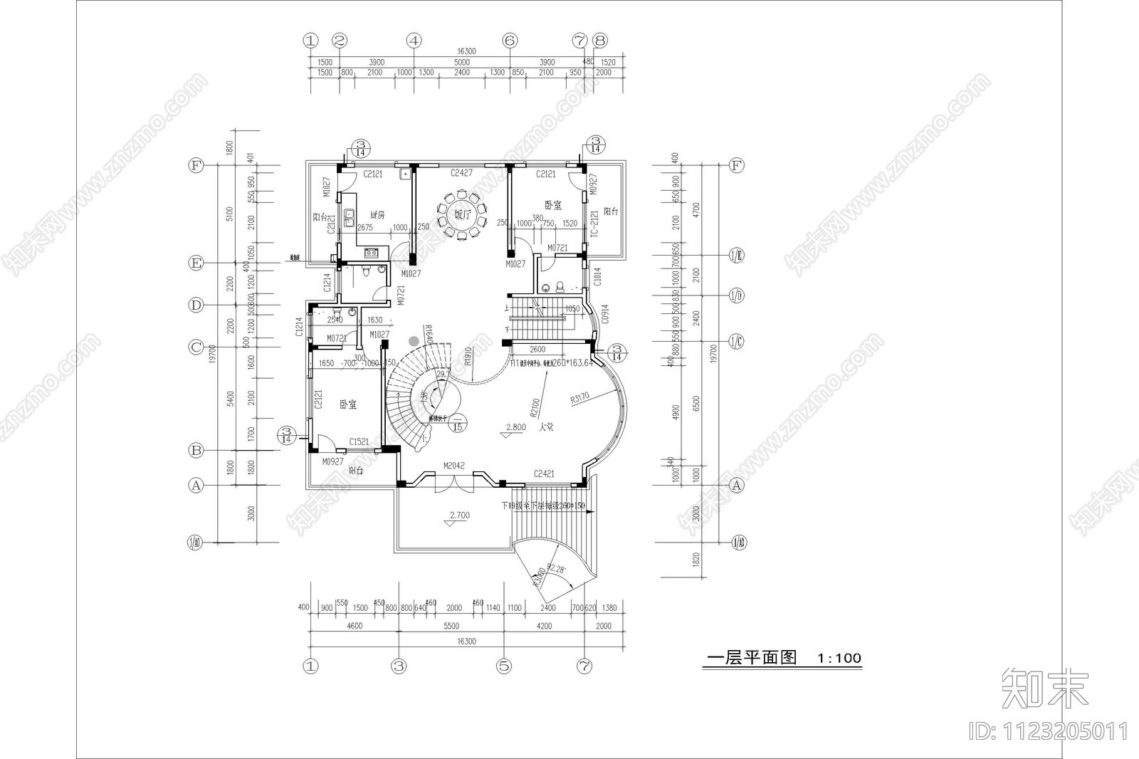 农村轻奢型别墅自建房设计cad施工图下载【ID:1123205011】