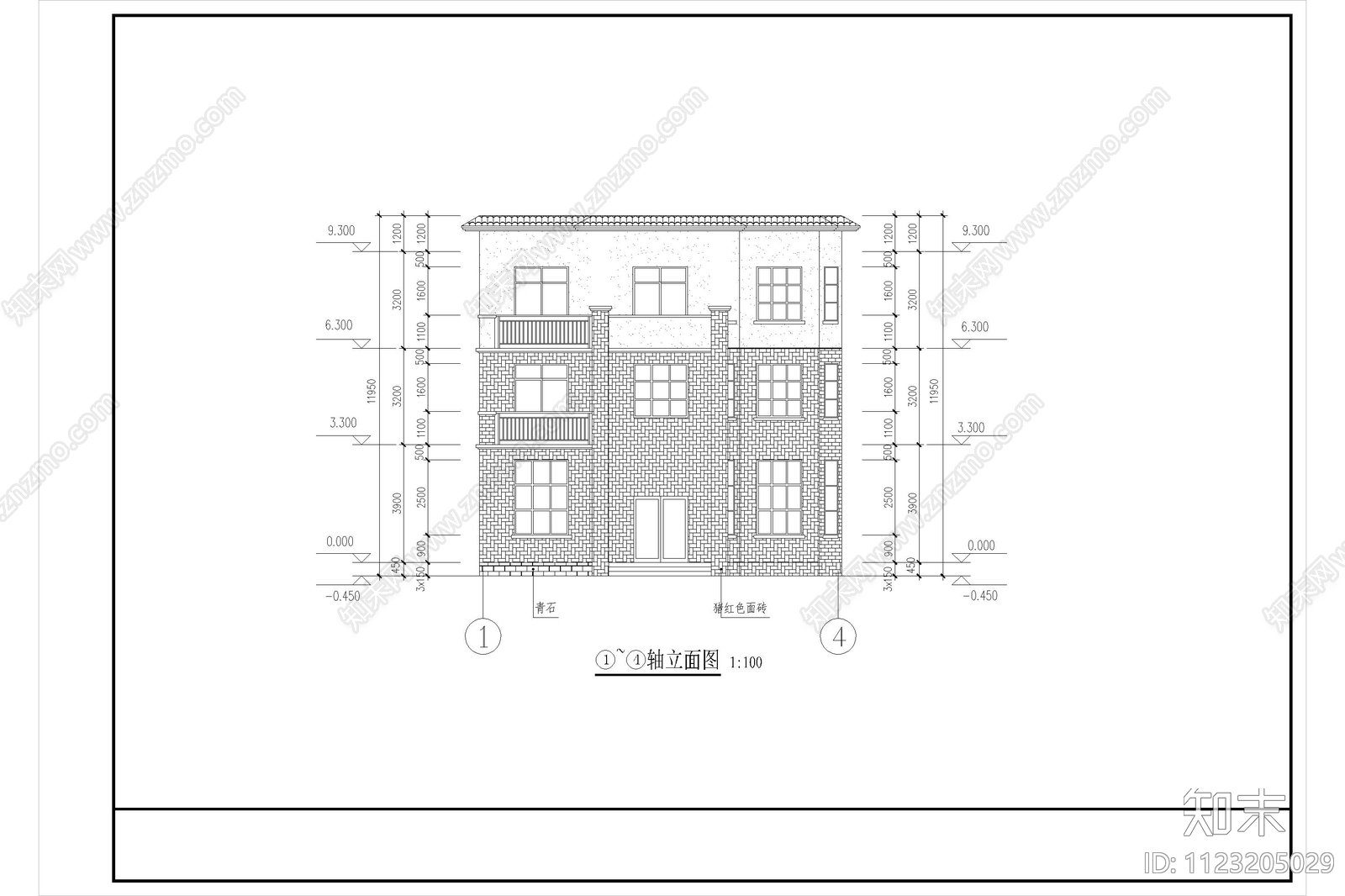 农村小口之家别墅自建房建筑施工图施工图下载【ID:1123205029】