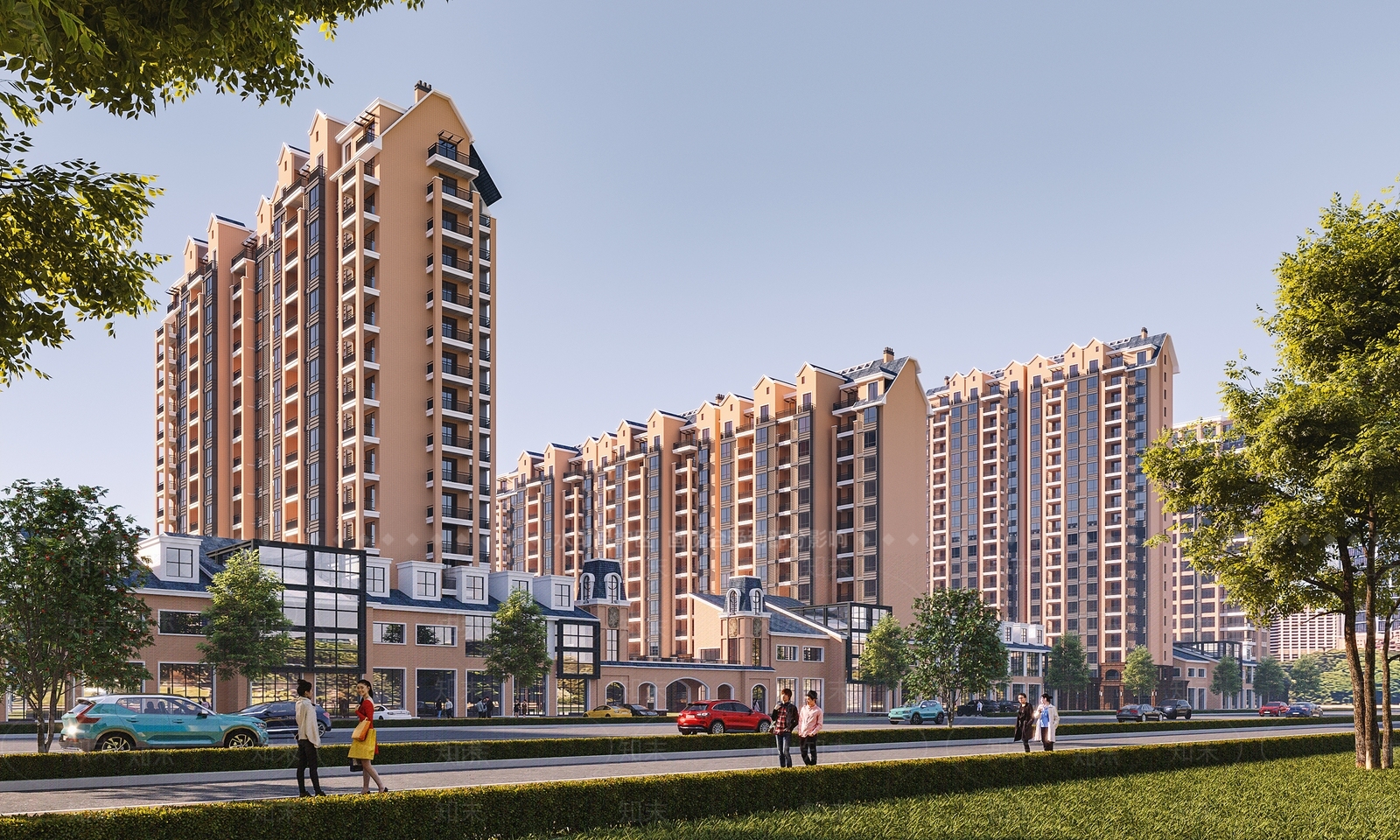美式沿街商业住宅3D模型下载【ID:1123205580】