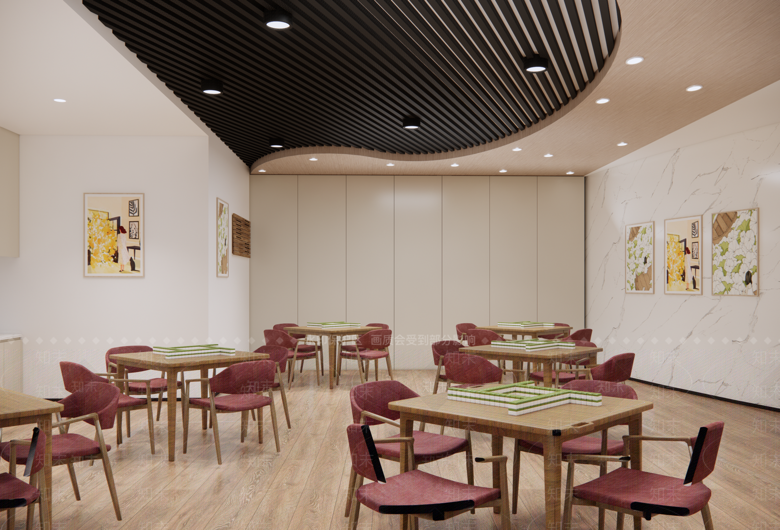 现代棋牌室SU模型下载【ID:1123210679】