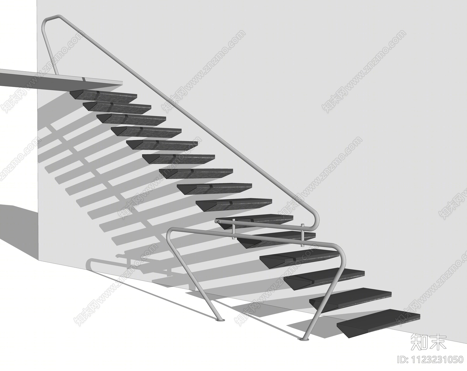 现代扶手楼梯SU模型下载【ID:1123231050】