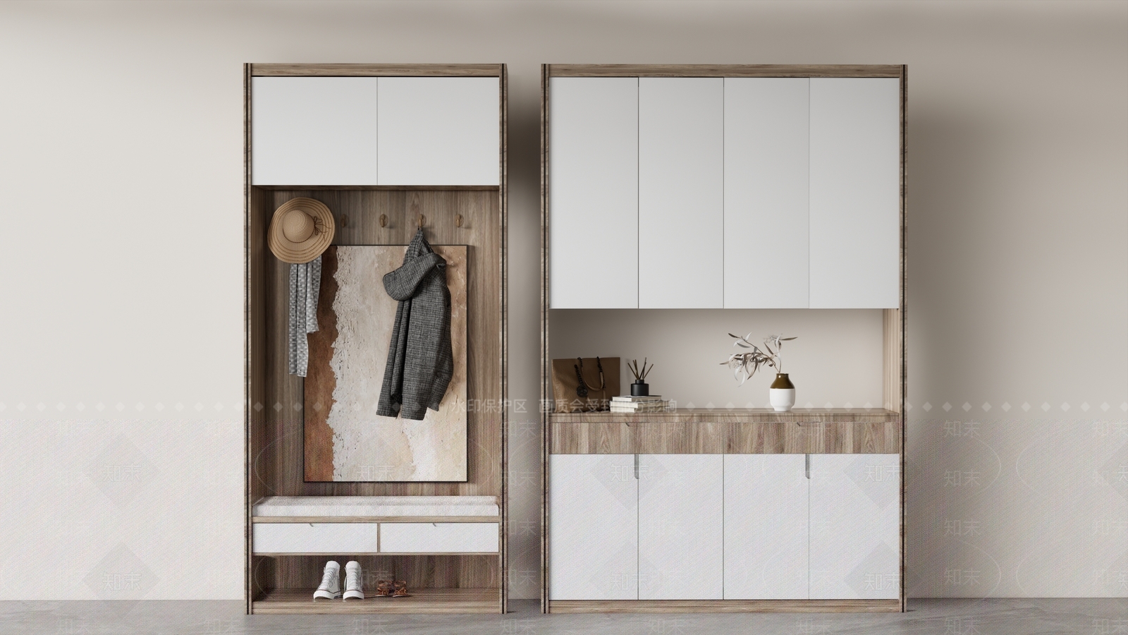 现代衣柜SU模型下载【ID:1123211838】