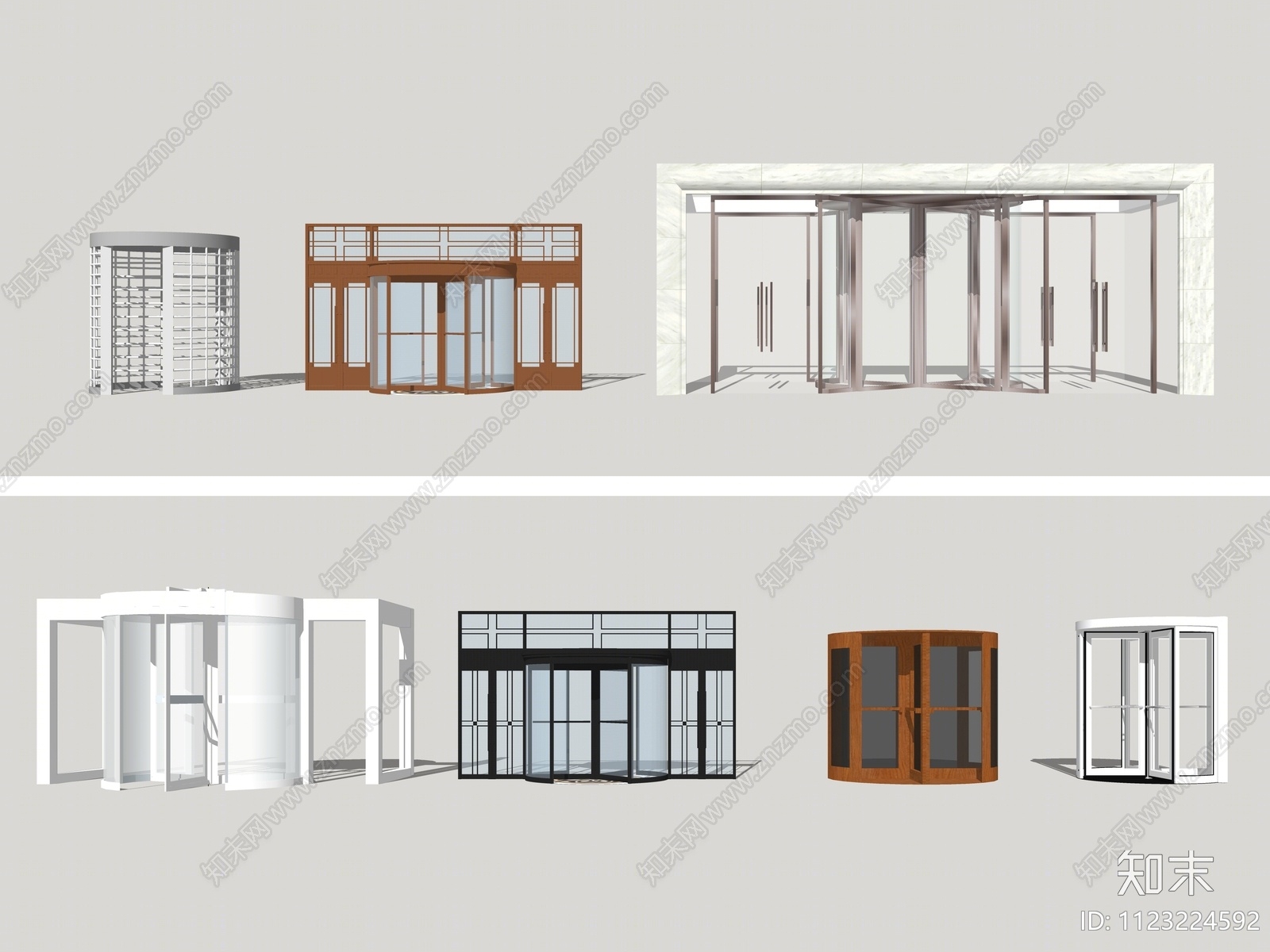 现代旋转门SU模型下载【ID:1123224592】