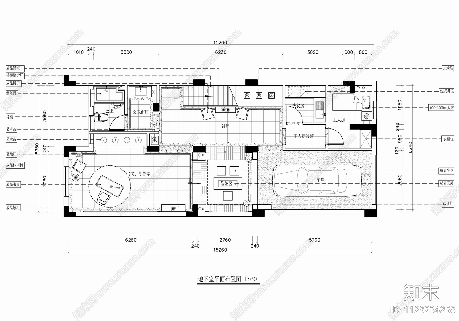 450㎡四层新中式别墅CAD施工图下载【ID:1123234258】