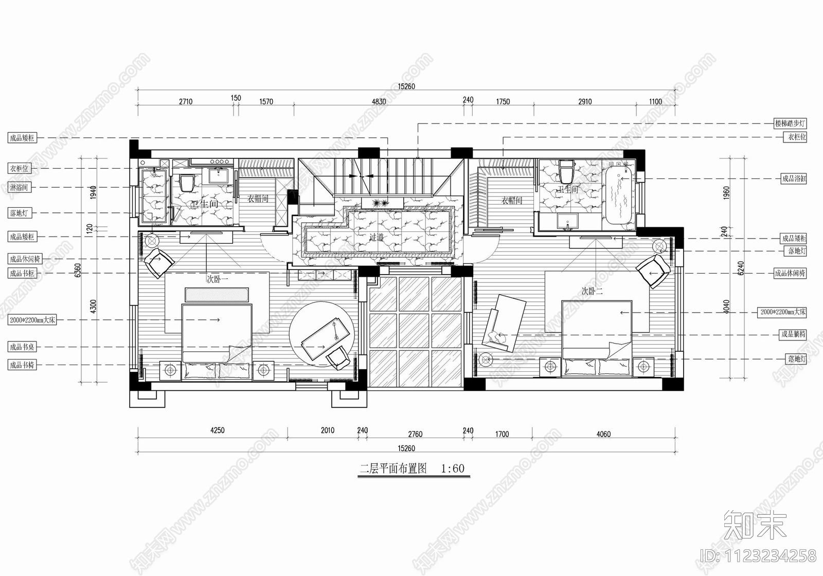 450㎡四层新中式别墅CAD施工图下载【ID:1123234258】