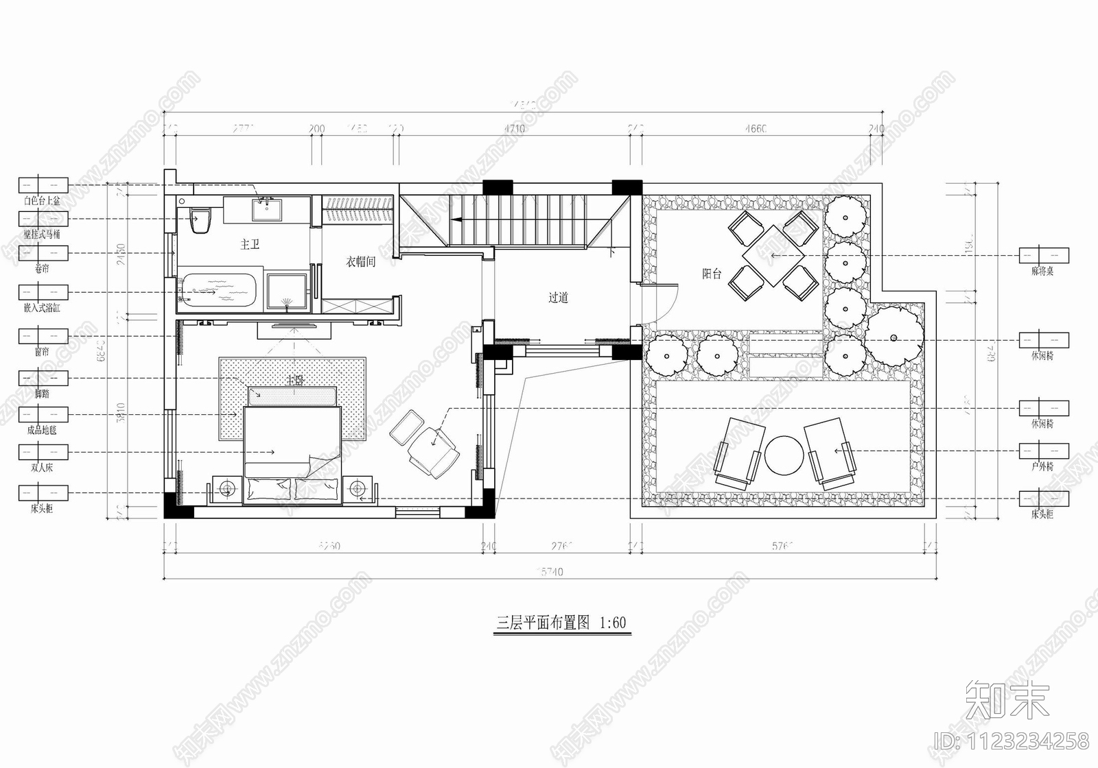 450㎡四层新中式别墅CAD施工图下载【ID:1123234258】