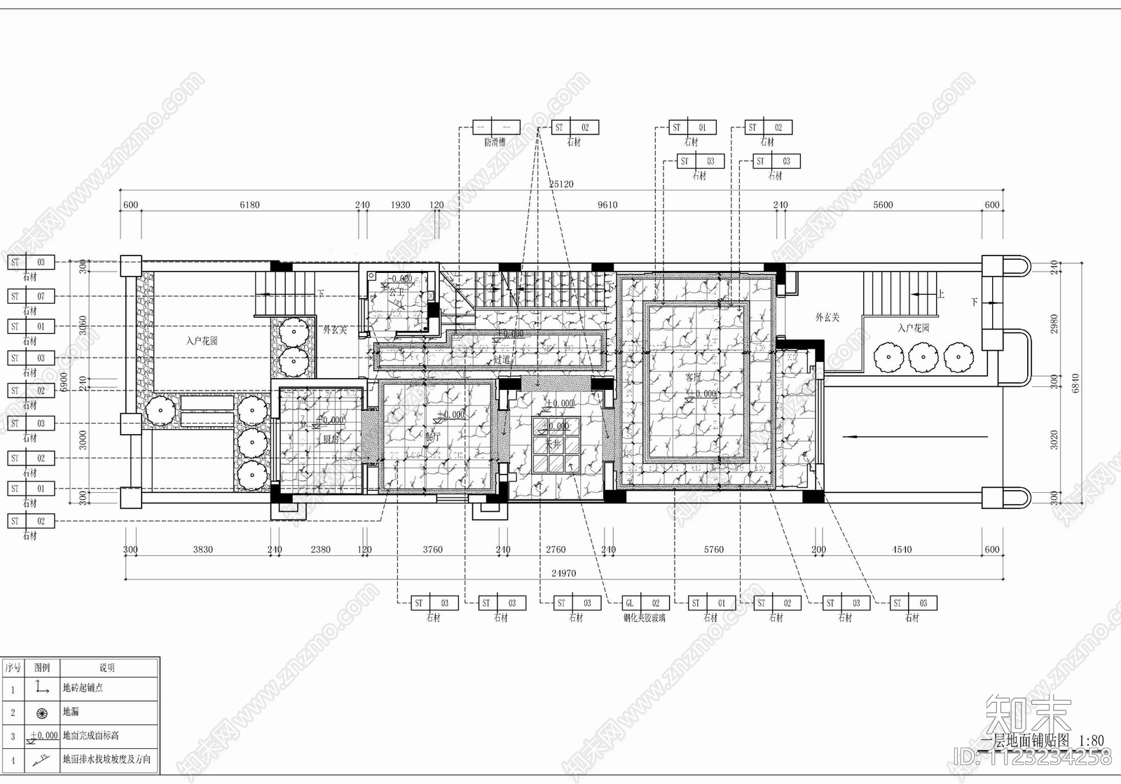 450㎡四层新中式别墅CAD施工图下载【ID:1123234258】