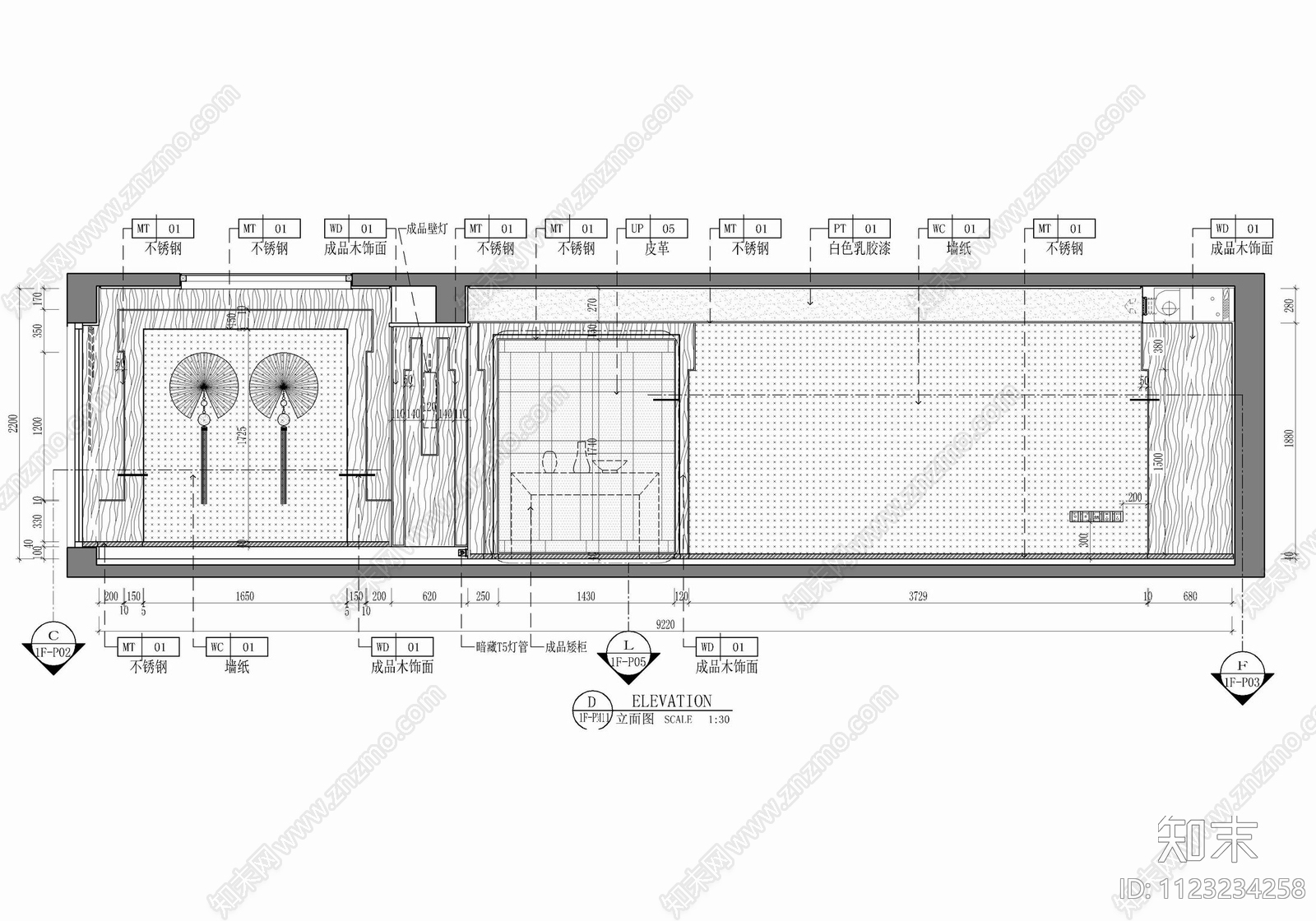 450㎡四层新中式别墅CAD施工图下载【ID:1123234258】