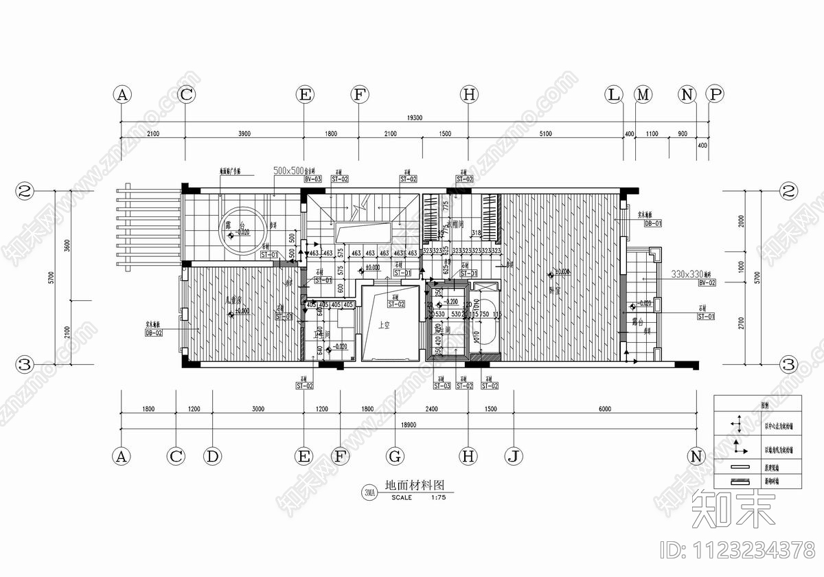 五层别墅样板房CADcad施工图下载【ID:1123234378】