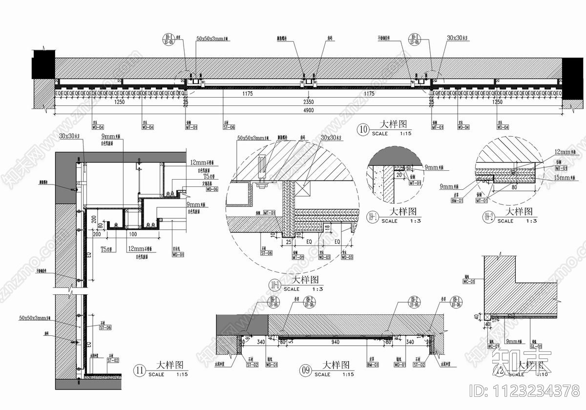 五层别墅样板房CADcad施工图下载【ID:1123234378】