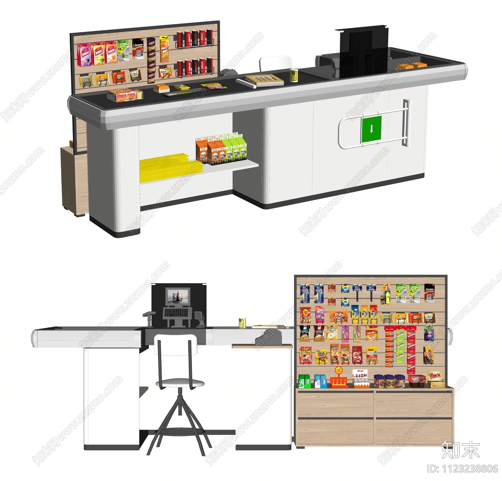 现代超市收银台SU模型下载【ID:1123238806】