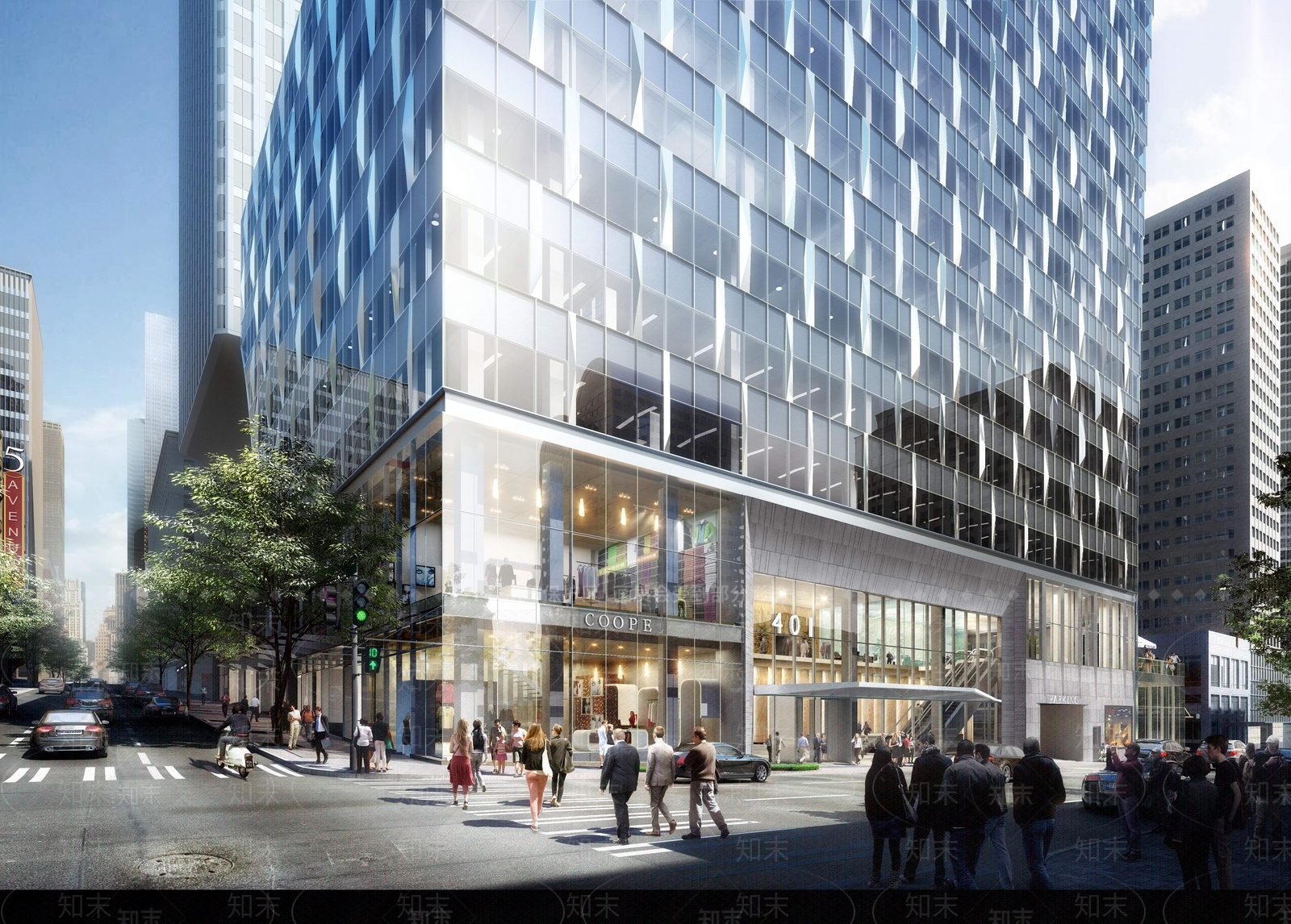 现代商业楼盘外观3D模型下载【ID:1123243894】