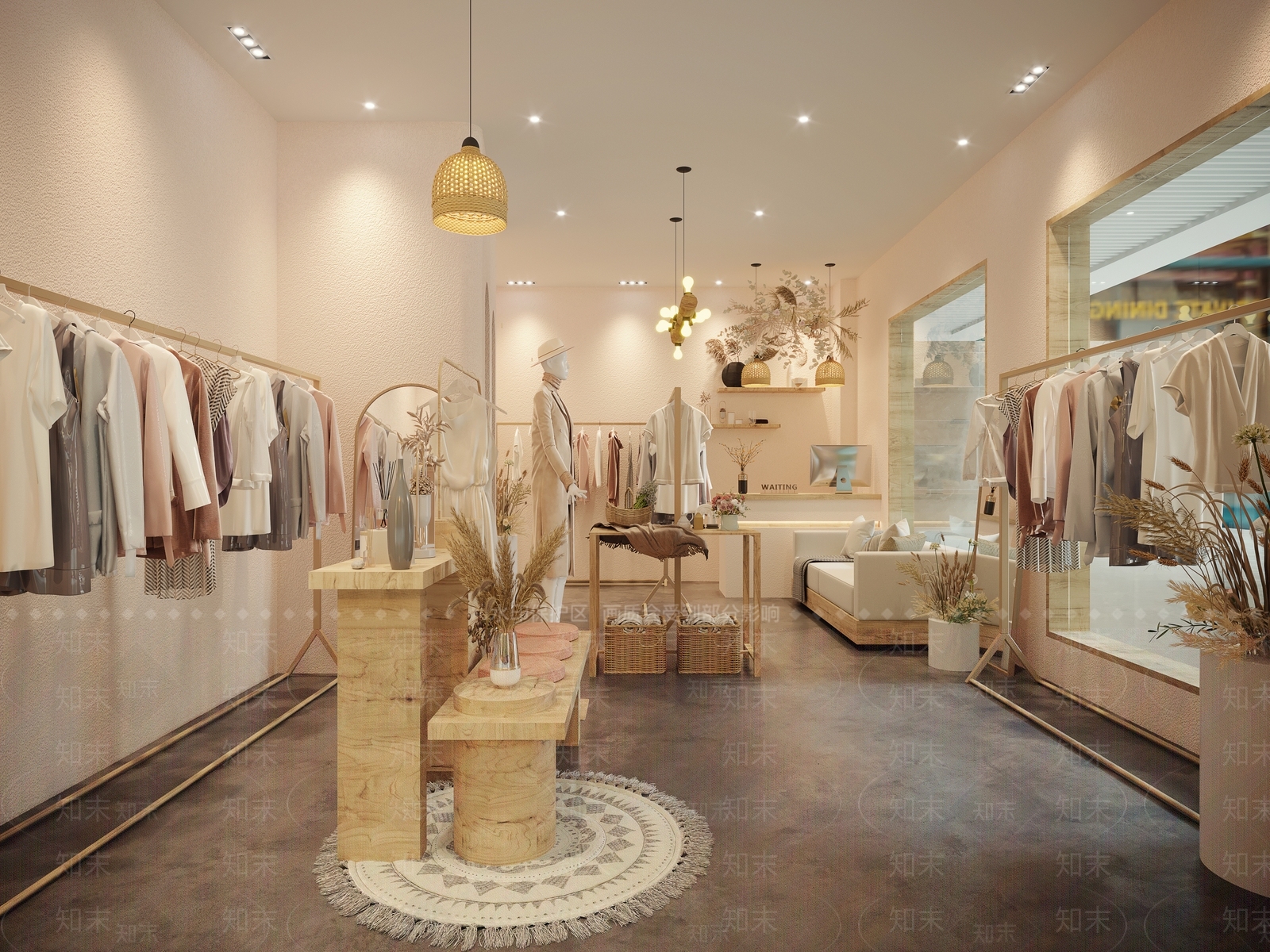 侘寂风服装店3D模型下载【ID:1123244316】