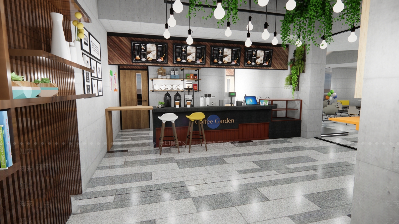 现代咖啡厅SU模型下载【ID:1123248059】_知末su模型网