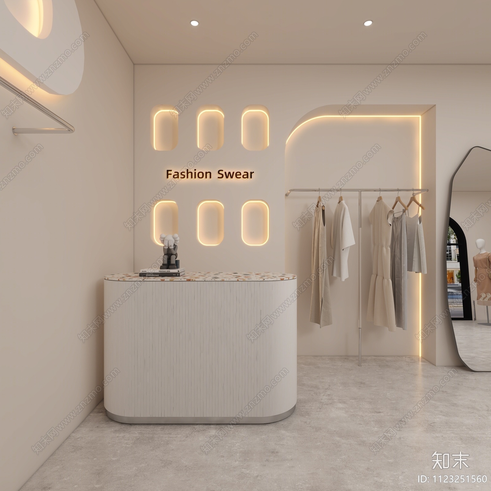 侘寂服装店收银台3D模型下载【ID:1123251560】