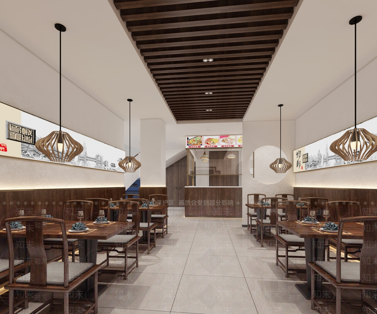 新中式饭馆3D模型下载【ID:1123253745】