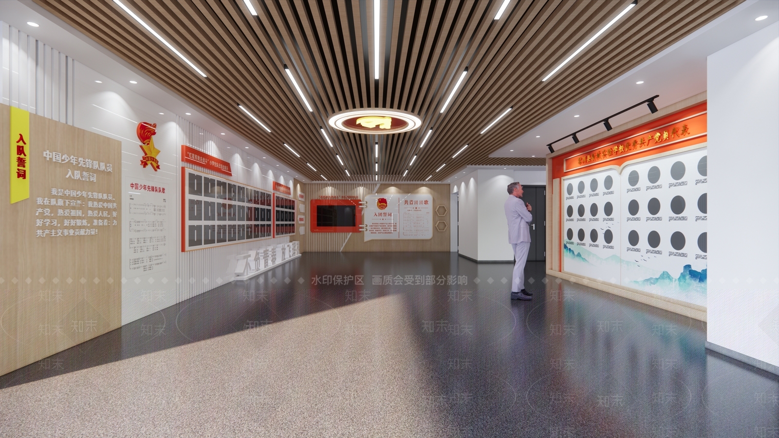 现代党建展厅SU模型下载【ID:1123255345】