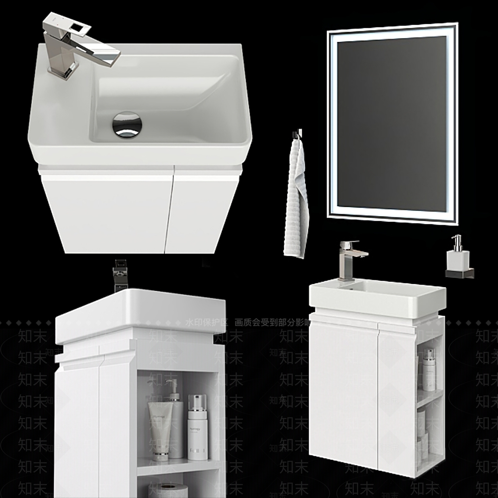 现代洗手台3D模型下载【ID:1123255673】