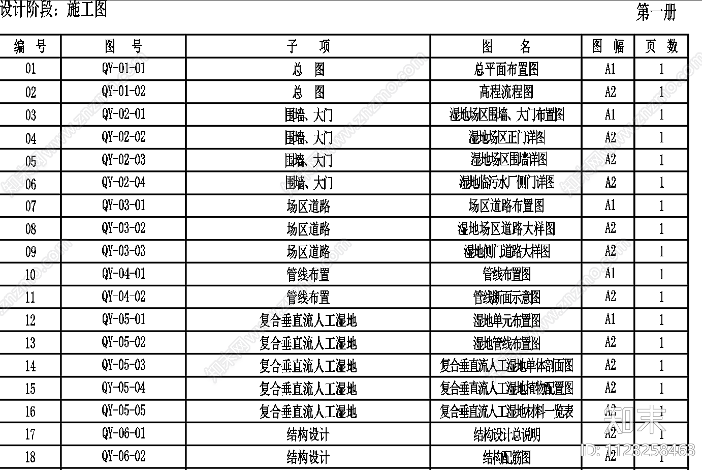 新农村复合垂直流人工湿地系统平面高程流程工艺图cad施工图下载【ID:1123258463】