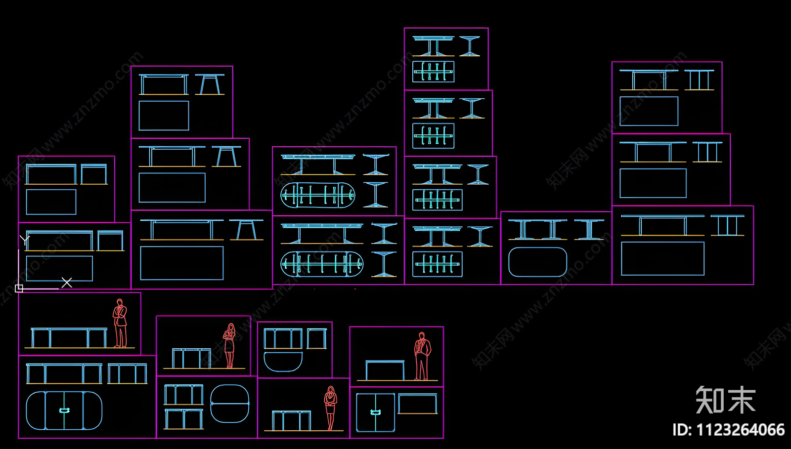 会议桌CAD施工图施工图下载【ID:1123264066】