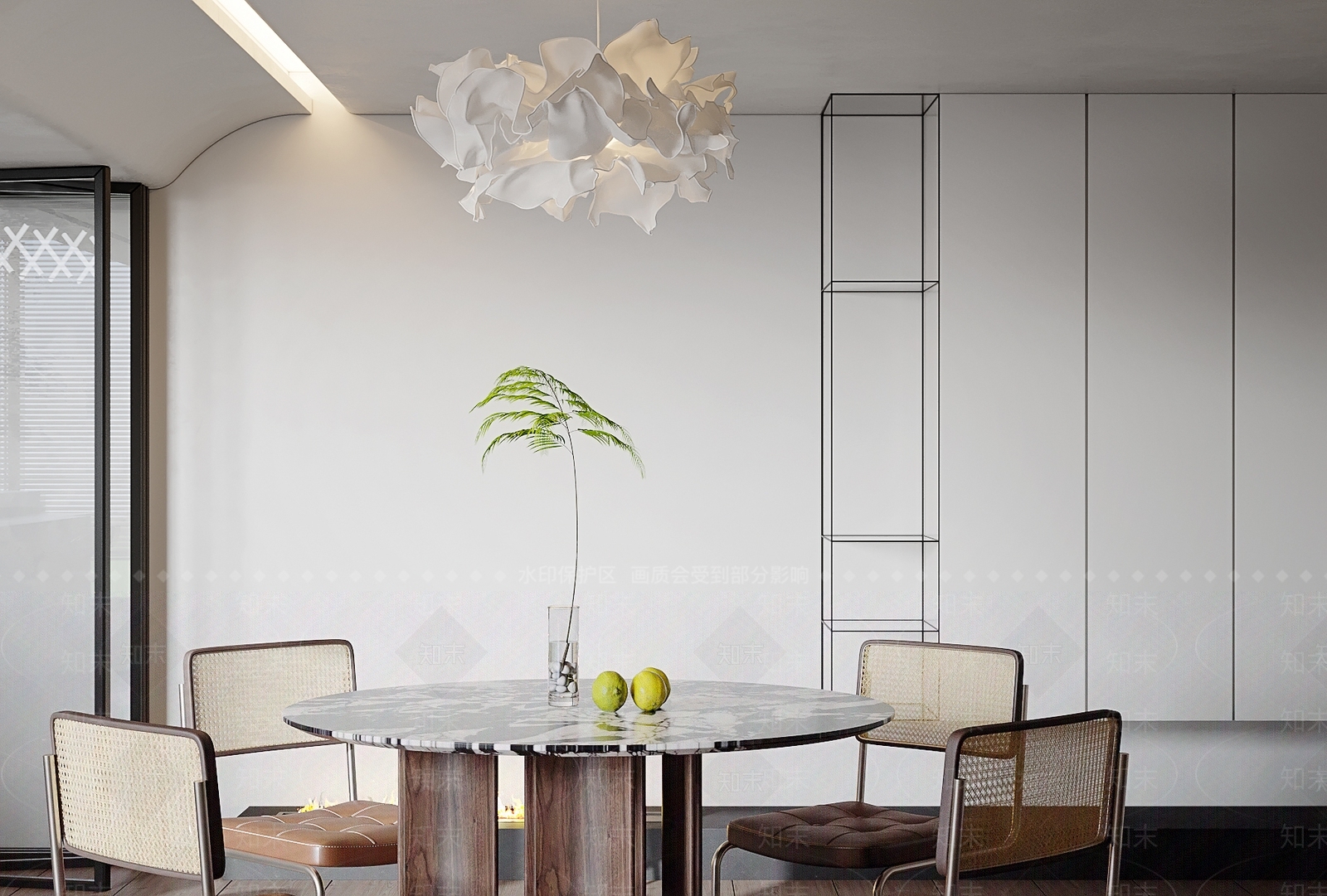 现代酒店餐厅3D模型下载【ID:1221669305】