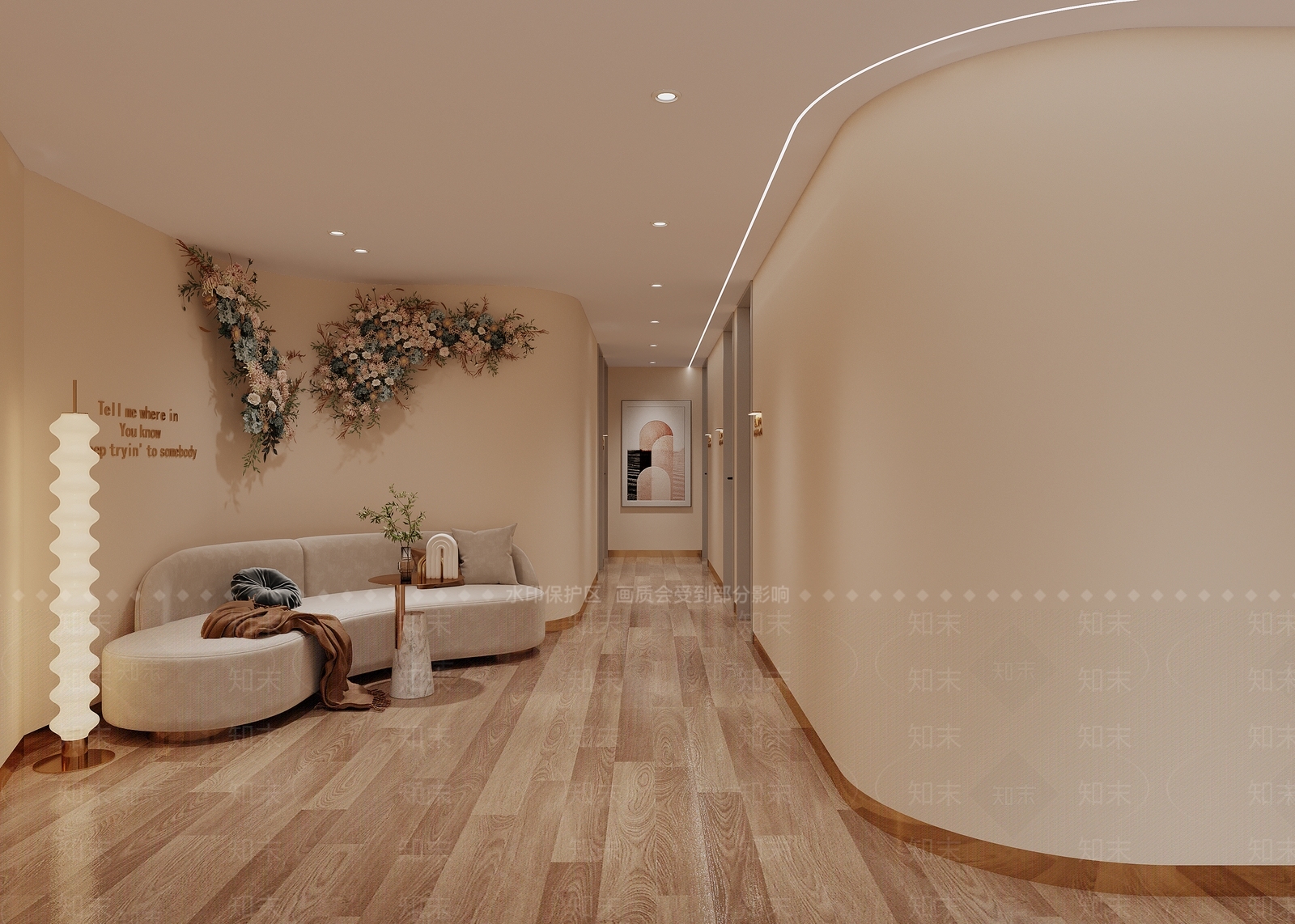 现代美容院过道休息区3D模型下载【ID:1123280461】