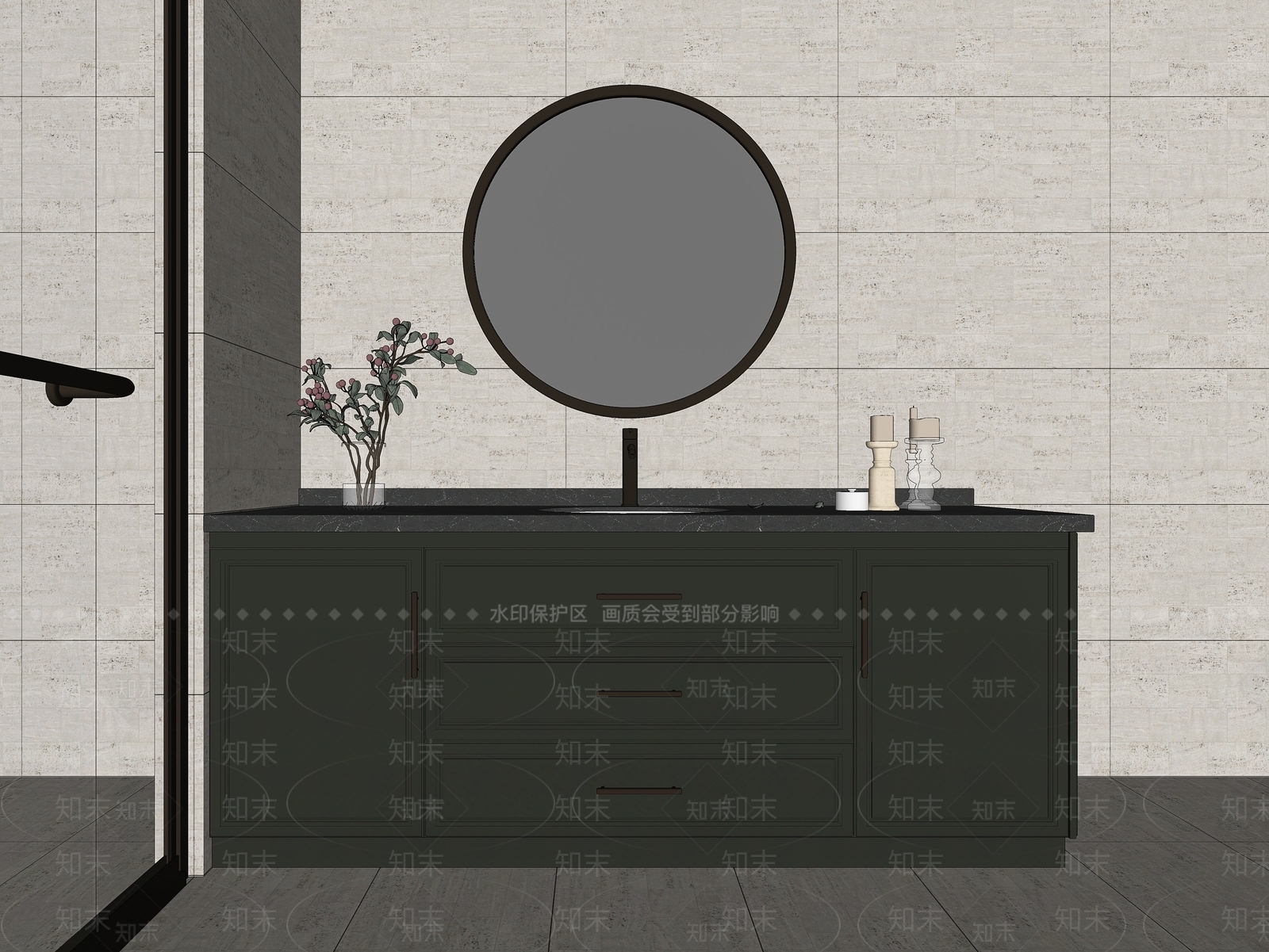美式洗手台SU模型下载【ID:1123280773】