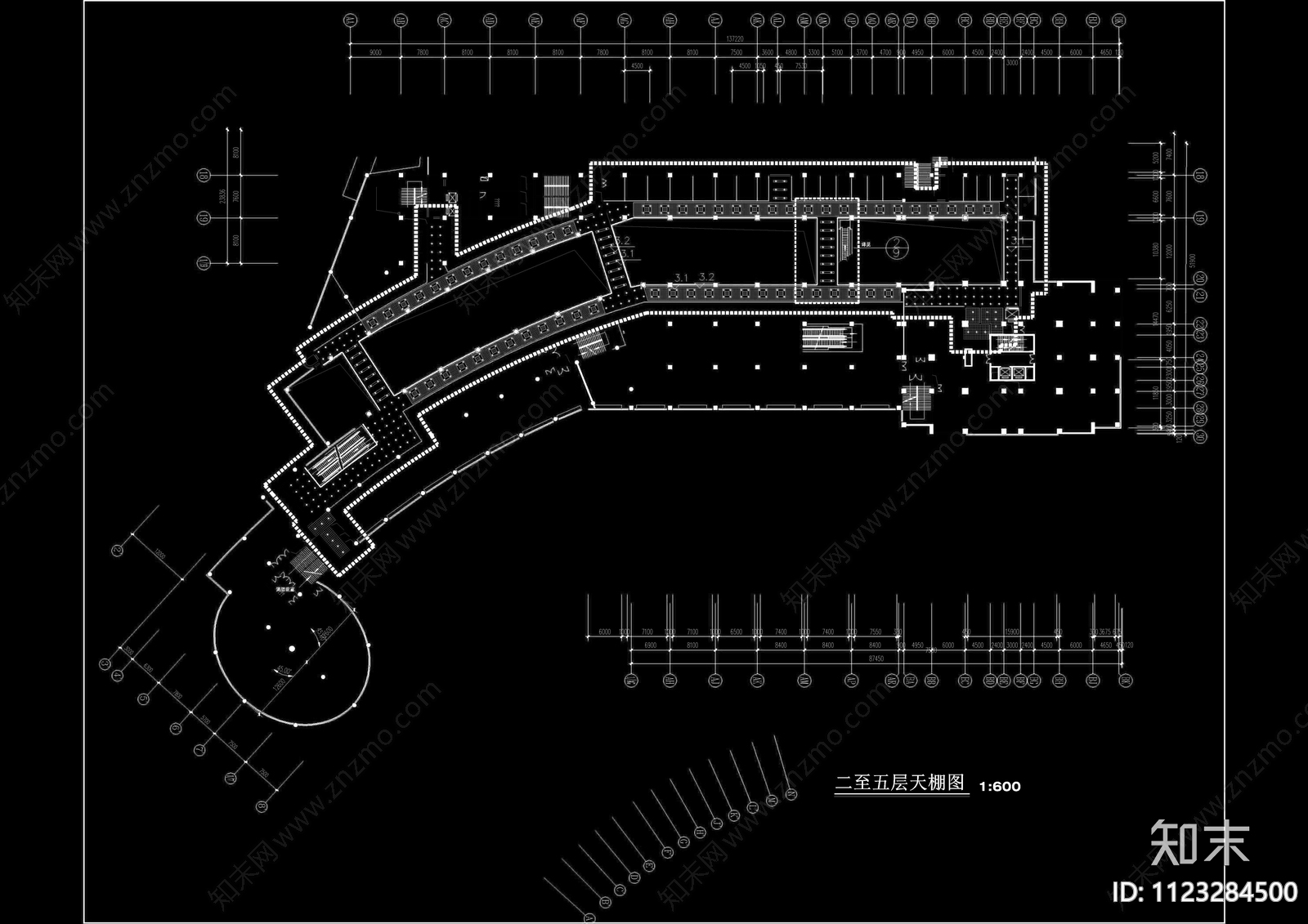 室内商业步行街cad施工图下载【ID:1123284500】