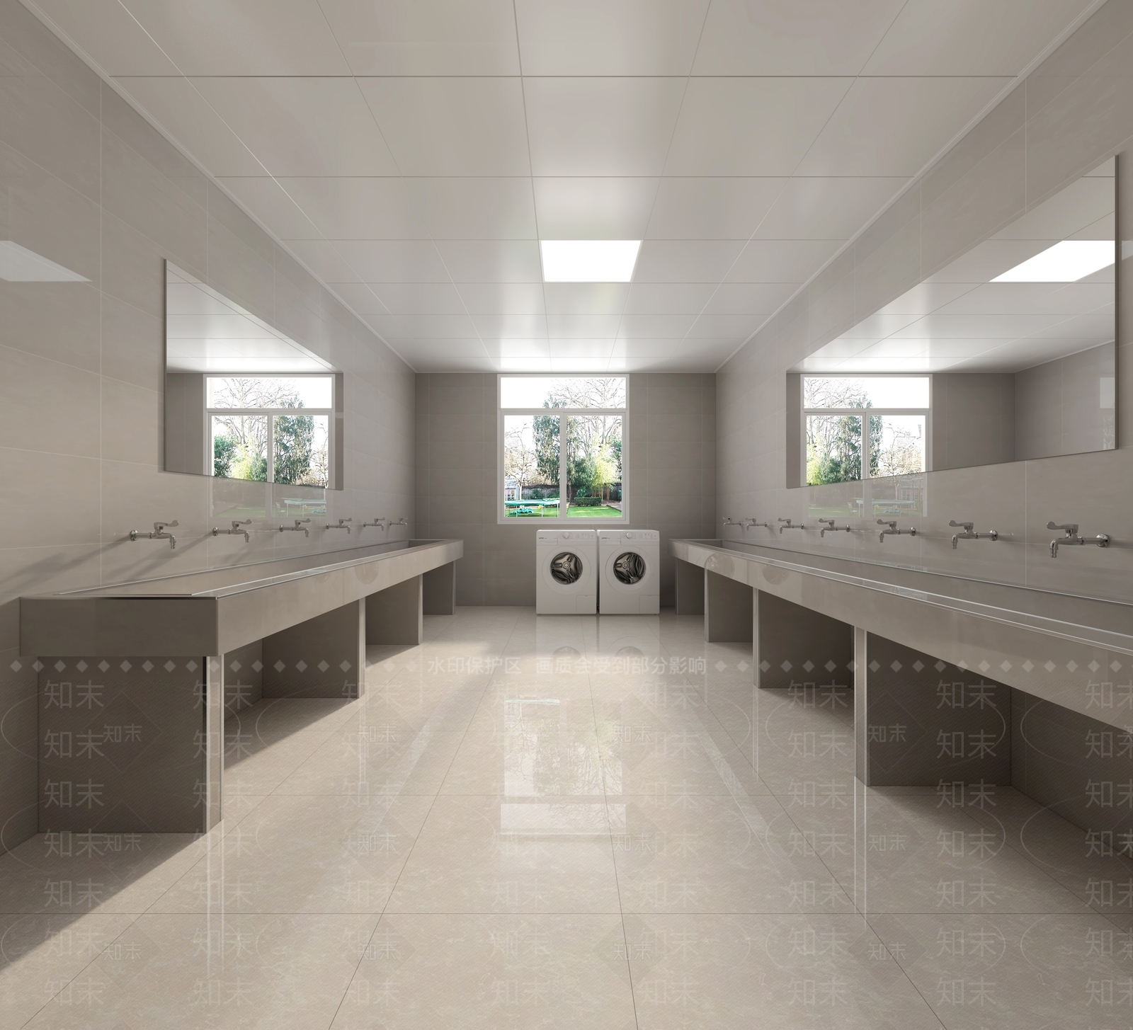 现代洗衣房3D模型下载【ID:1123292326】