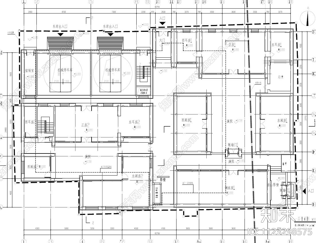 中式古建筑cad施工图下载【ID:1123298575】