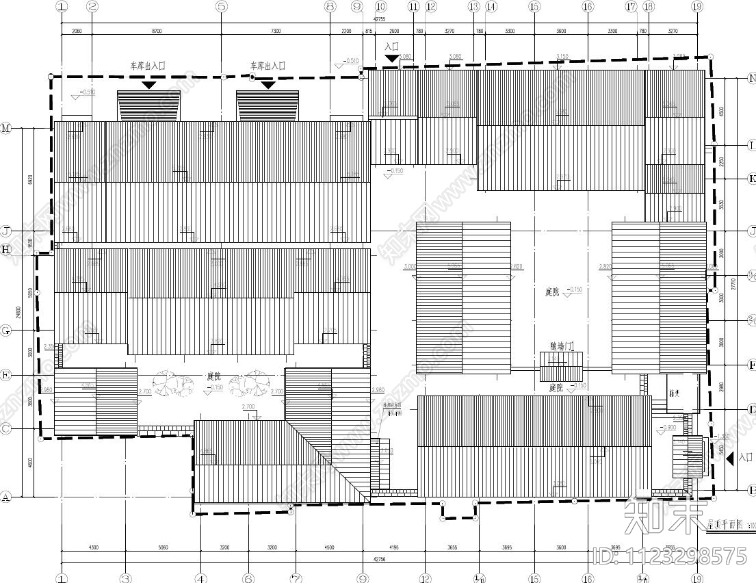 中式古建筑cad施工图下载【ID:1123298575】