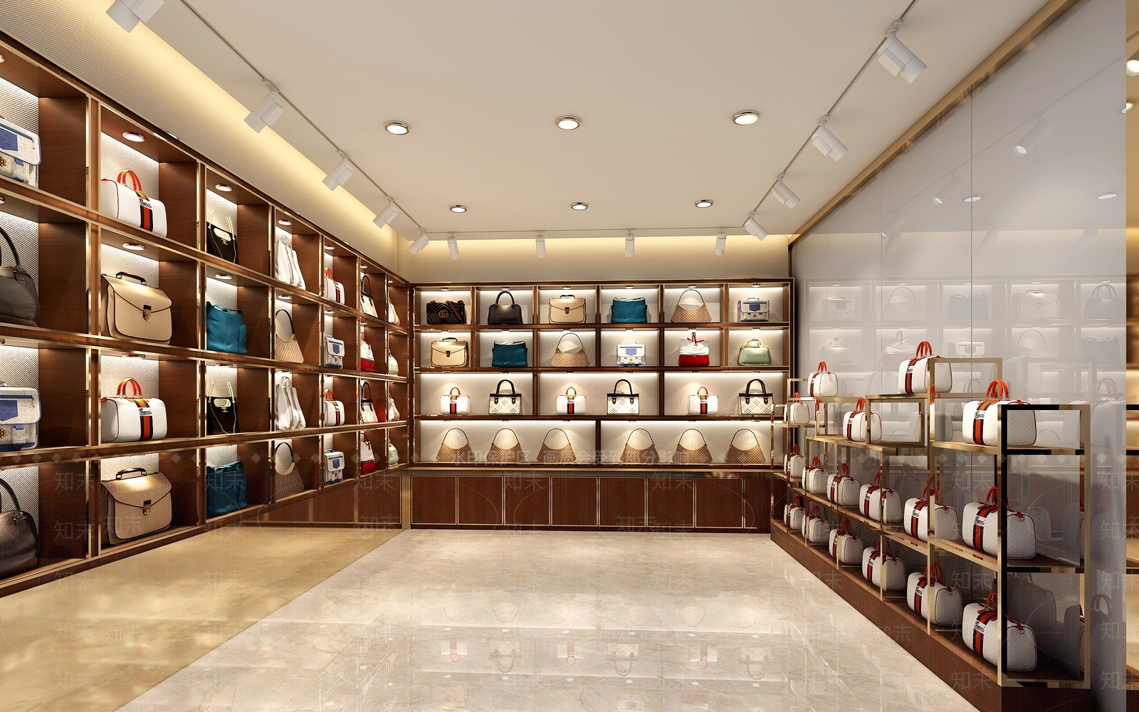 现代皮具包包店3D模型下载【ID:1123305624】