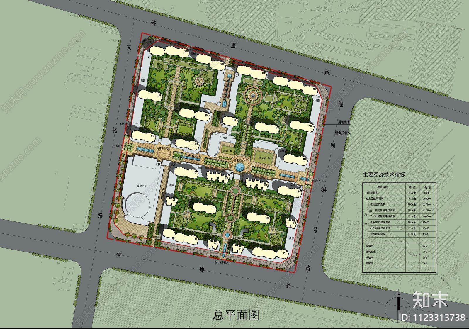 居住区规划平面图psd免抠贴图下载【ID:1123313738】_【知末网贴图库】