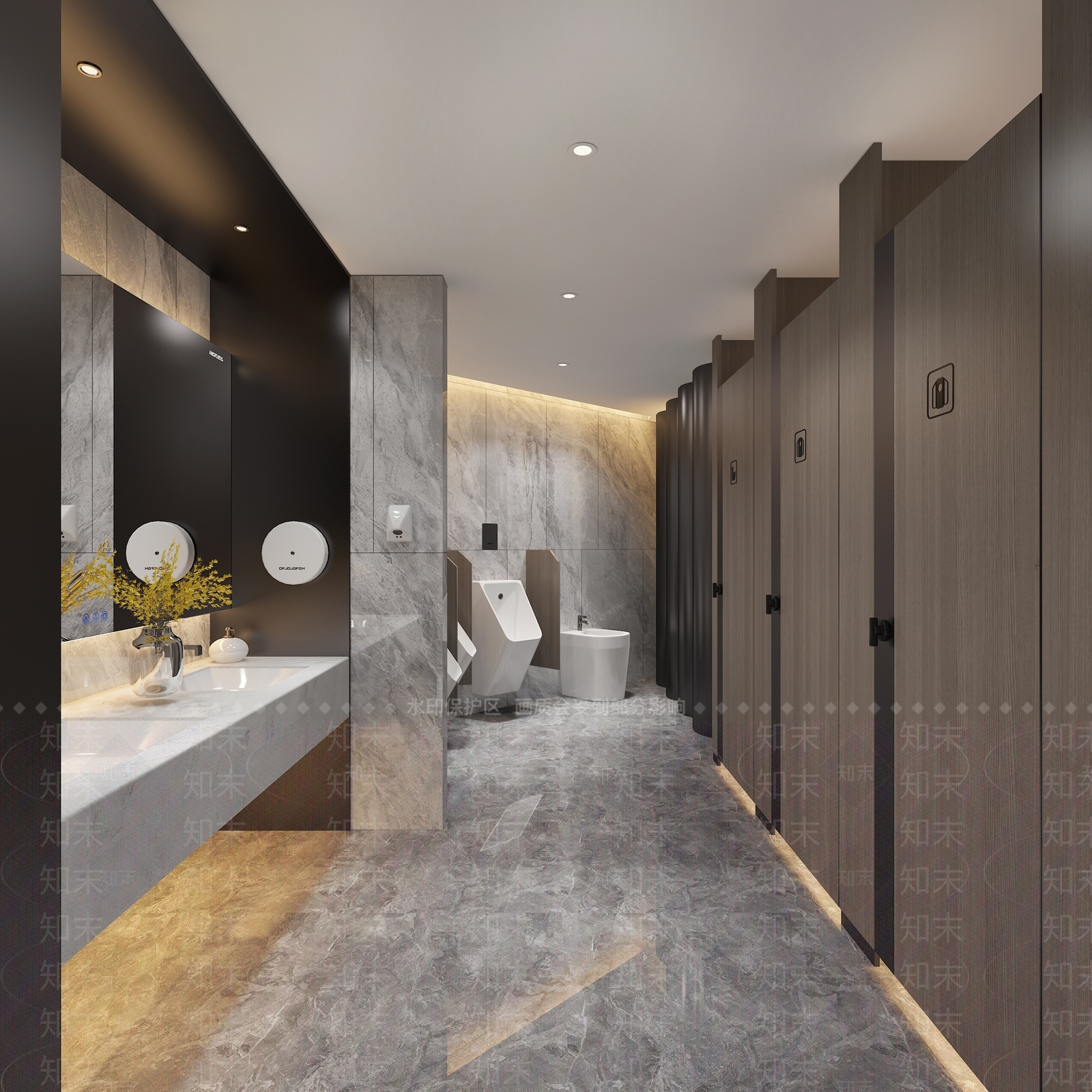 现代公共卫生间3D模型下载【ID:1123321821】