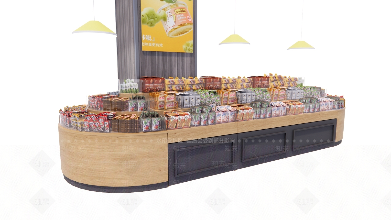 现代超市便利店零食散货架SU模型下载【ID:1123322325】