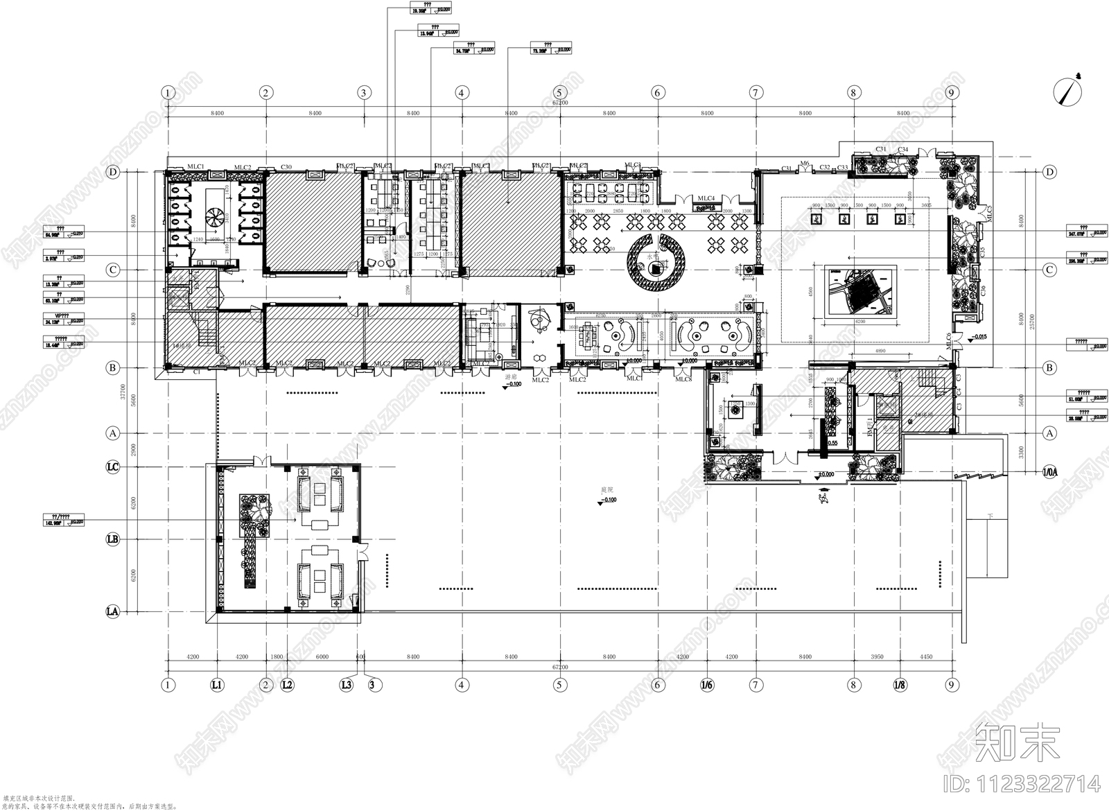 现代简约风售楼处cad施工图下载【ID:1123322714】