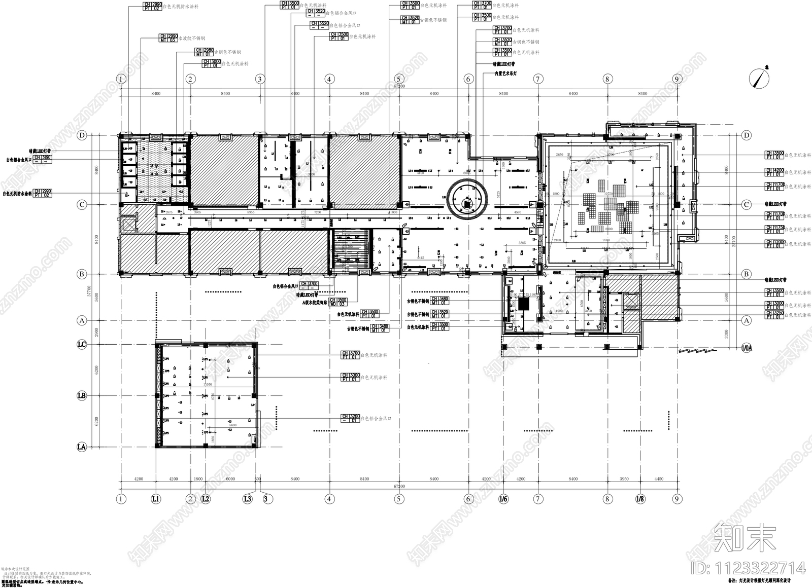 现代简约风售楼处cad施工图下载【ID:1123322714】