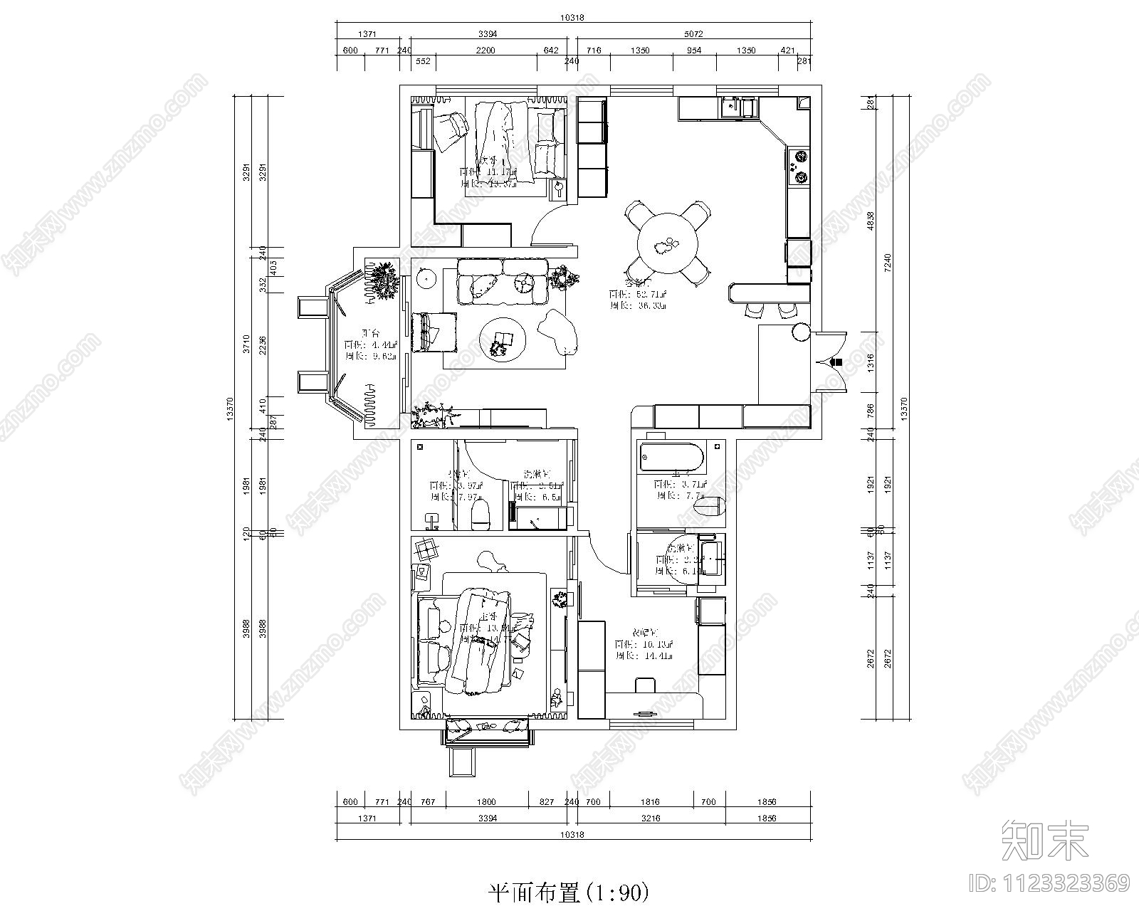 法式美瑞龙源cad施工图下载【ID:1123323369】