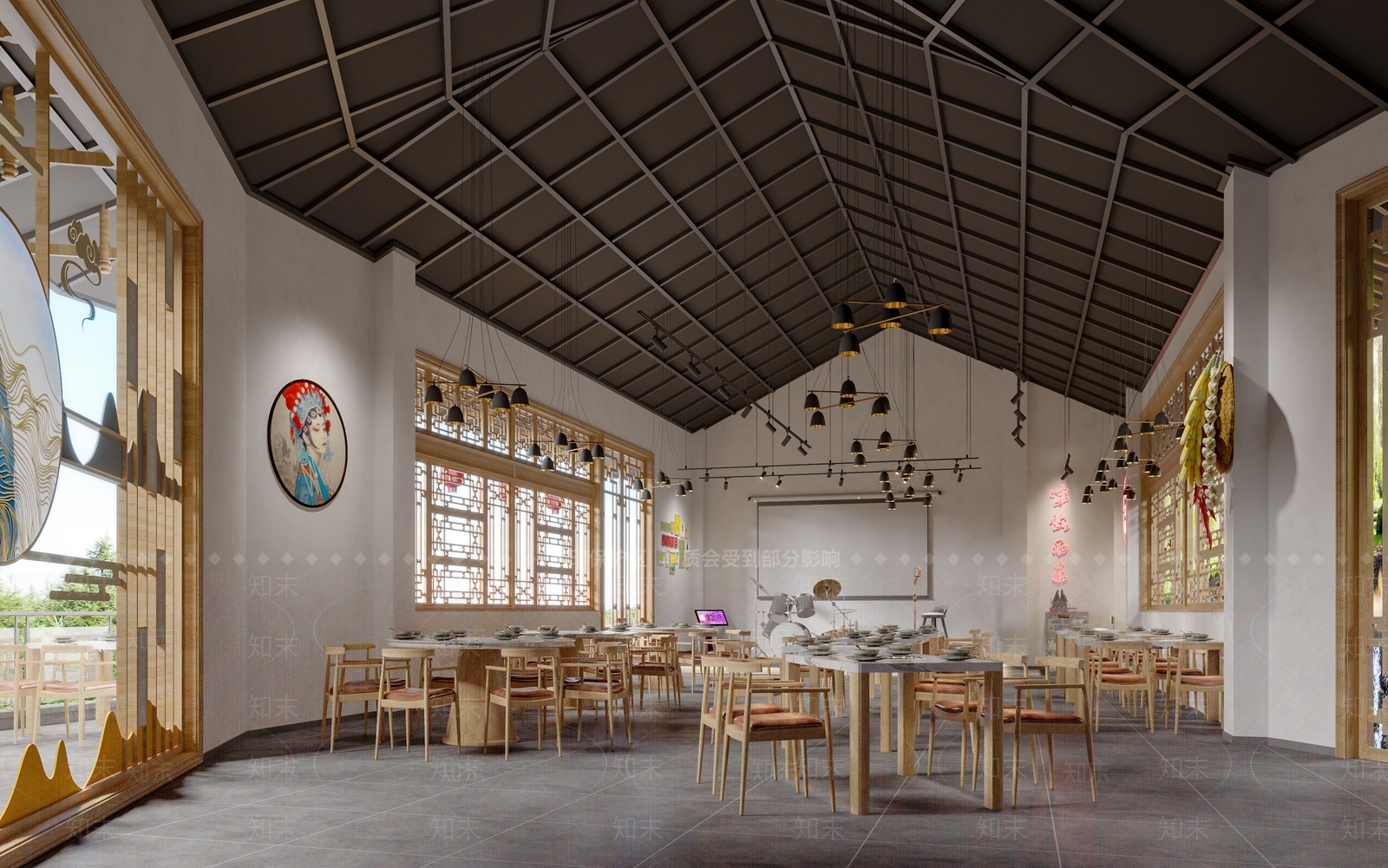 工业风火锅店3D模型下载【ID:1123323681】