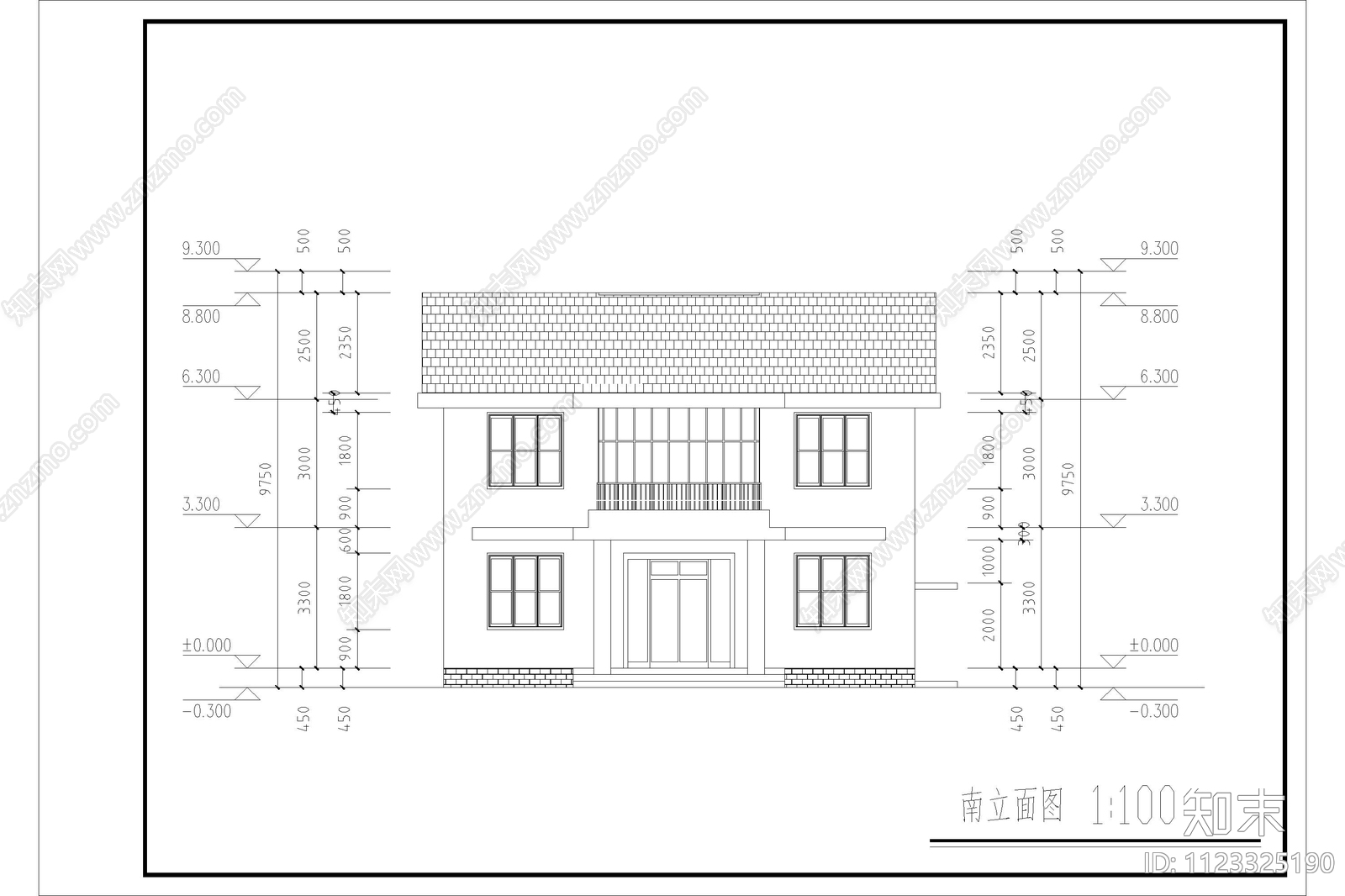 自建房别墅设计cad施工图下载【ID:1123325190】