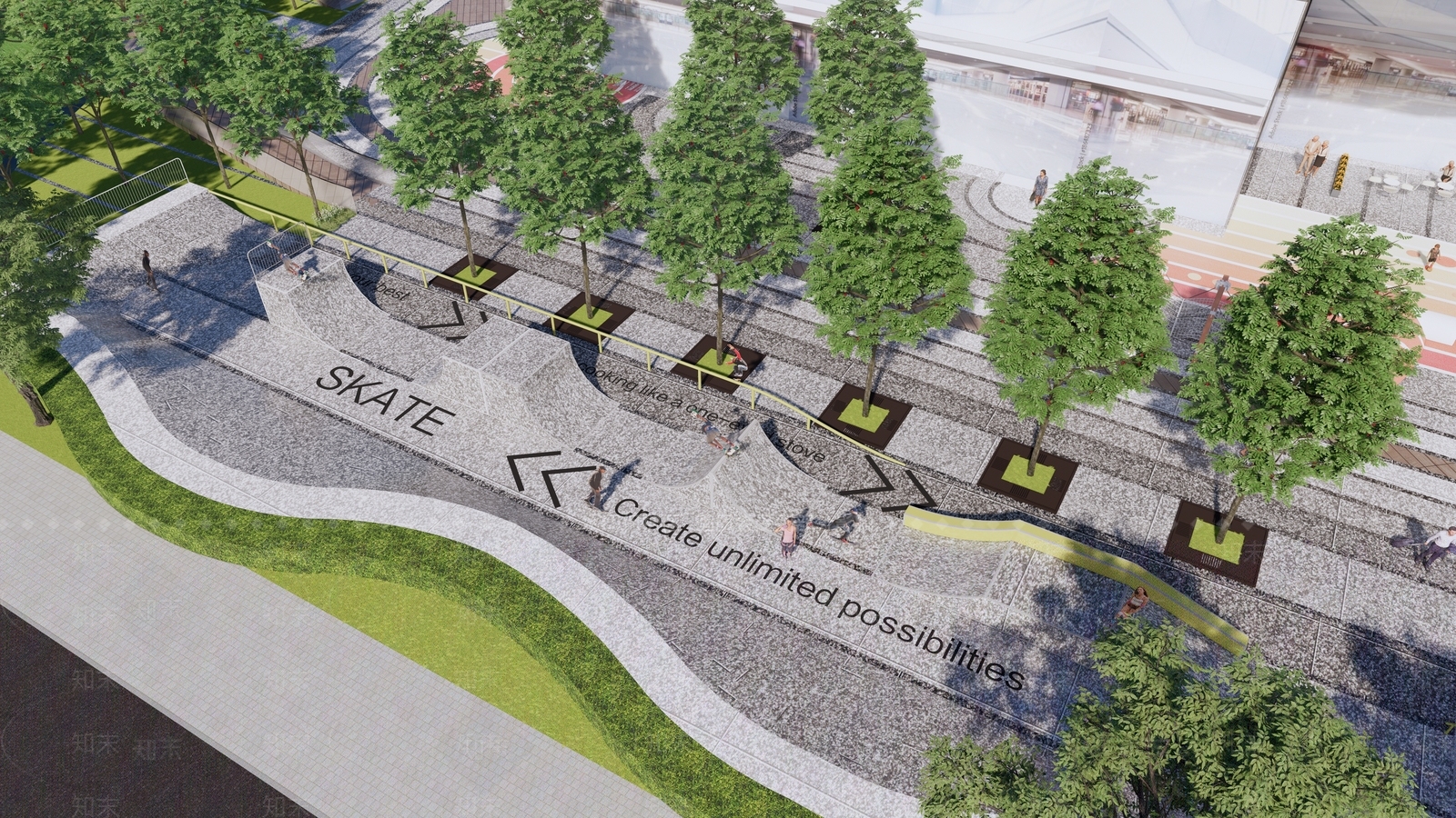 现代运动滑板空间SU模型下载【ID:1123328797】