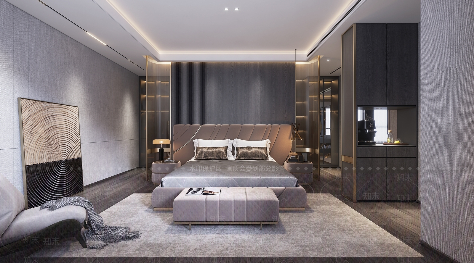 现代主卧3D模型下载【ID:1123345816】_知末3d模型网