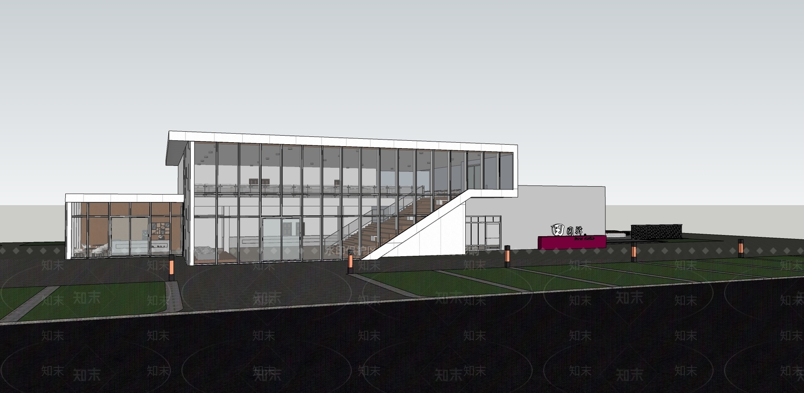 现代民宿建筑SU模型下载【ID:1123346914】